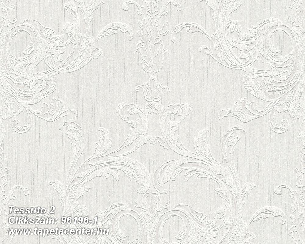 Barokk-klasszikus,valódi textil,fehér,szürke,gyengén mosható,vlies tapéta 